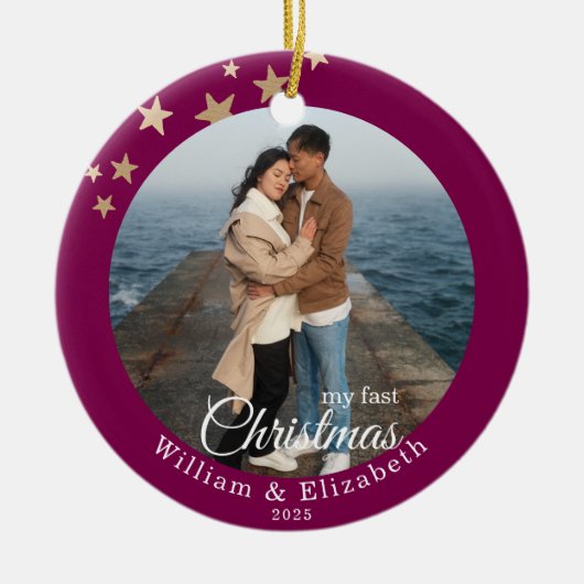 Persoonlijke Kerstbal Keramisch Ornament (Voorkant)