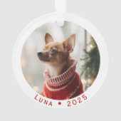 Persoonlijke Kerstbal met Foto van uw Huisdier Ornament (achterkant)