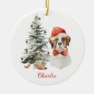 Persoonlijke Kerstbal St. Bernard Hond Keramisch Ornament