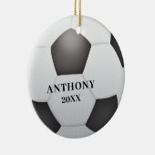 Persoonlijke Kerstbal Voetbal Keramisch Ornament (Rechts)