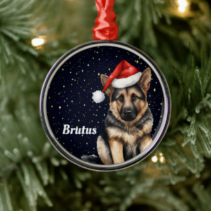 Persoonlijke Kerstbal voor Duitse Herders Metalen Ornament