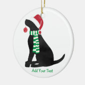 Persoonlijke kerstbal zwarte lab Holiday Dog Keramisch Ornament (Links)
