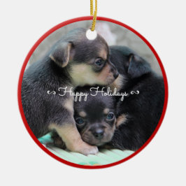 Persoonlijke Kerstballen voor Honden met Uw Foto Keramisch Ornament