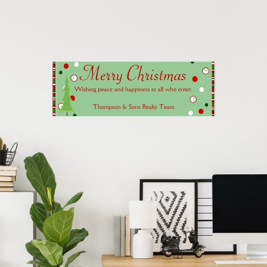Persoonlijke kerstbanner poster (Thuiskantoor)