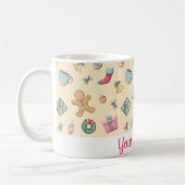 Persoonlijke kerstbeker van gemberkoek koffiemok (Links)