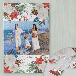 Persoonlijke kerstbloemen foto legpuzzel