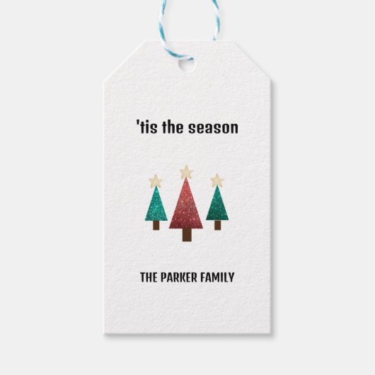 Persoonlijke Kerstbomen  Cadeaublaadjes Cadeaulabel (Voorkant)
