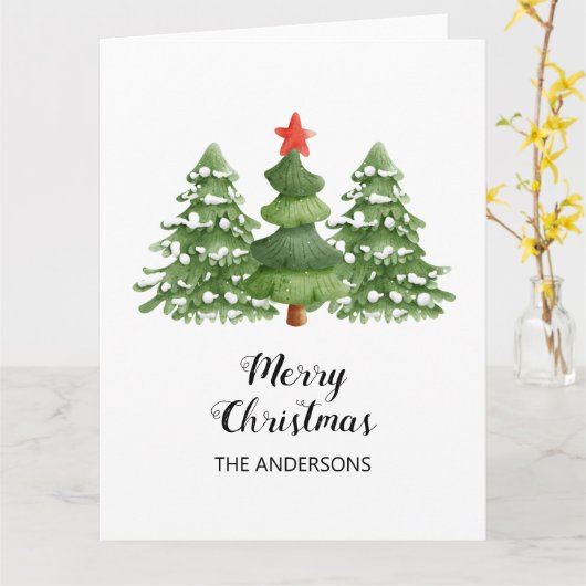 Persoonlijke kerstbomen Vouwkerstkaart Kaart (Gele Bloem)