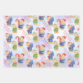 Persoonlijke kerstboodschap sjabloon teddy beer inpakpapier vel (Voorkant 2)