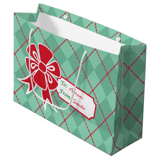 Persoonlijke Kerstboog Cadeautas (Voorkant Gekanteld)
