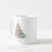 Persoonlijke Kerstboom aan het Strand Koffiemok (Voorkant links)