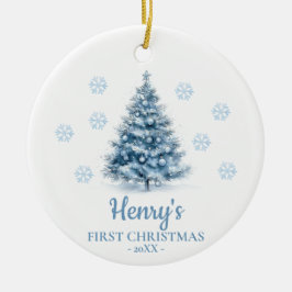 Persoonlijke Kerstboom Baby's Eerste Kerstmis Keramisch Ornament