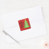 Persoonlijke kerstboom cadeaubon sticker (Envelop)