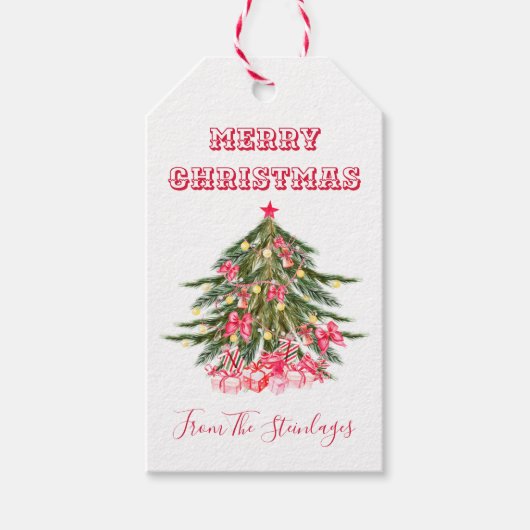 Persoonlijke kerstboom cadeaulabel (Voorkant)