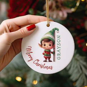 Persoonlijke Kerstboom Elfen voor Kinderen Keramisch Ornament
