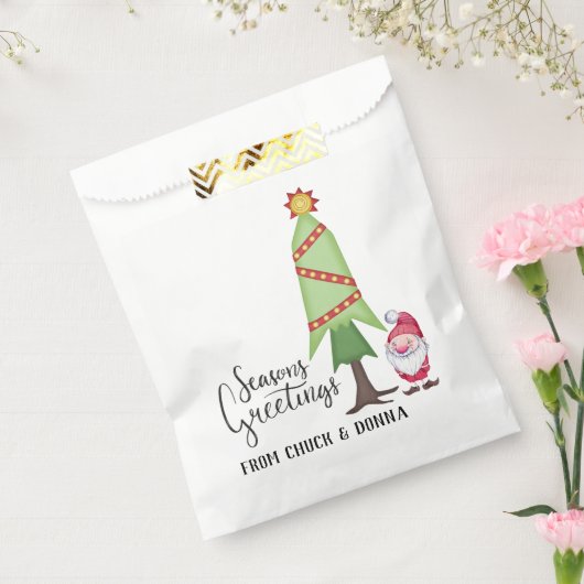 Persoonlijke kerstboom en gnome Favor Bag Bedankzakje (Gezegeld)