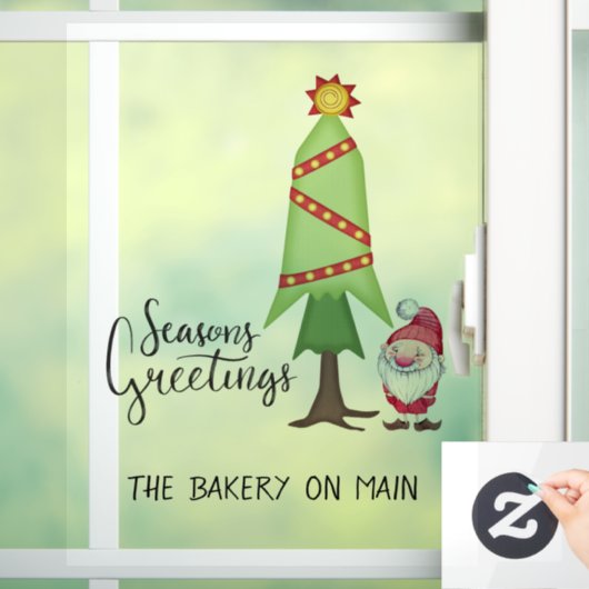 Persoonlijke kerstboom en gnoom raamsticker (Huis)