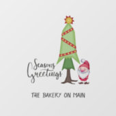 Persoonlijke kerstboom en gnoom raamsticker (Vel)