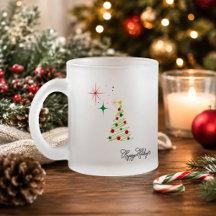 Persoonlijke kerstboom frosted glazen mok