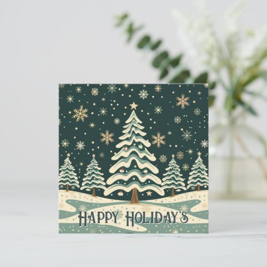 Persoonlijke kerstboom kaart (Staand voorkant)