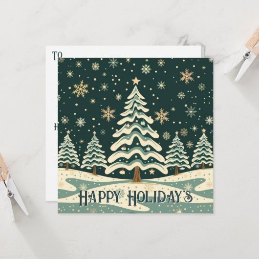 Persoonlijke kerstboom kaart (Voorkant / Achterkant in situ)