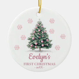 Persoonlijke Kerstboom Meisje Eerste Kerstmis Keramisch Ornament