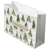 Persoonlijke Kerstboom Naam Cadeautas (Voorkant Gekanteld)