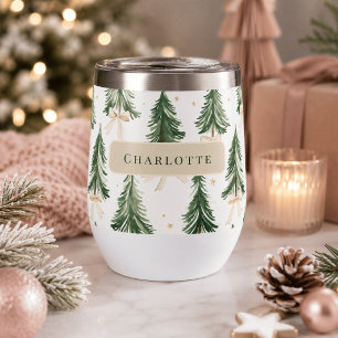 Persoonlijke Kerstboom Naam Wijn Tumbler