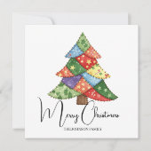 Persoonlijke kerstboom patchwork prints kaart (Voorkant)