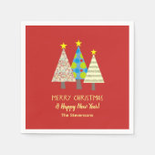 Persoonlijke Kerstboom Rood Servet (Voorkant)