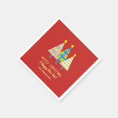 Persoonlijke Kerstboom Rood Servet (Hoek)