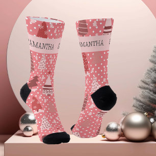 Persoonlijke Kerstboom Roze Kerstvakantie Boom Sokken