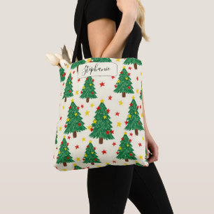 Persoonlijke Kerstboom Ster Dagelijkse Tote Bag