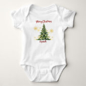 Persoonlijke kerstboom voor baby's eerste kerstfee romper (Voorkant)