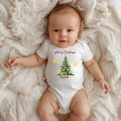 Persoonlijke kerstboom voor baby's eerste kerstfee romper
