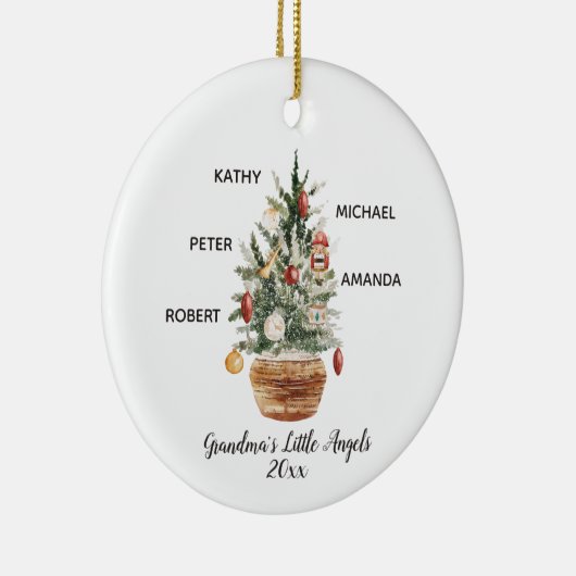 Persoonlijke kerstboom voor kleinkinderen keramisch ornament (Rechts)