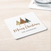 Persoonlijke kerstboom voor Waterverf Kartonnen Onderzetters (Schuin)