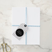 Persoonlijke Kerstboom Zwart En Wit Cadeaulabel (Met Touw)