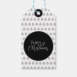 Persoonlijke Kerstboom Zwart En Wit Cadeaulabel