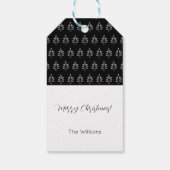 Persoonlijke Kerstboom Zwart En Wit Cadeaulabel (Achterkant)