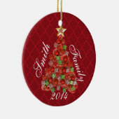 Persoonlijke kerstboomfeestdagen keramisch ornament (Rechts)