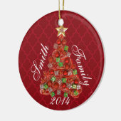 Persoonlijke kerstboomfeestdagen keramisch ornament (Links)