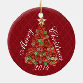 Persoonlijke kerstboomfeestdagen keramisch ornament (Achterkant)