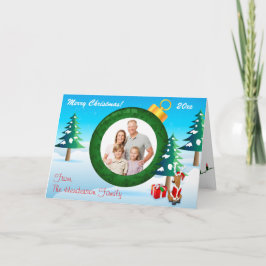 Persoonlijke kerstboomornament fotokaart 4 feestdagen kaart