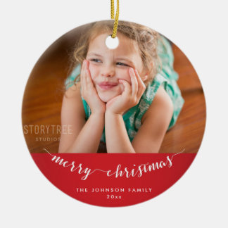 Persoonlijke Kerstboomornament met Foto Keramisch Ornament