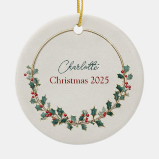 Persoonlijke Kerstboomversiering in Stille Luxe Keramisch Ornament