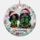 Persoonlijke kerstboomversiering keramisch ornament (Achterkant)