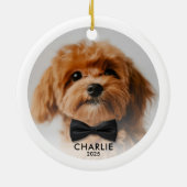 Persoonlijke kerstboomversiering met foto van huis keramisch ornament (Achterkant)