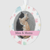 Persoonlijke kerstboomversiering – Mimi & Mumu kat Ornament (voorkant)