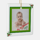 Persoonlijke kerstboomversiering voor baby's eerst keramisch ornament (Rechts)